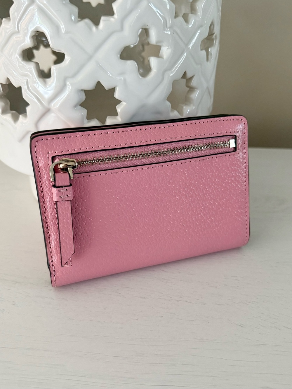 Kate Spade Pink Pebbled Leather Slim Wallet - Picture 2 of 7
